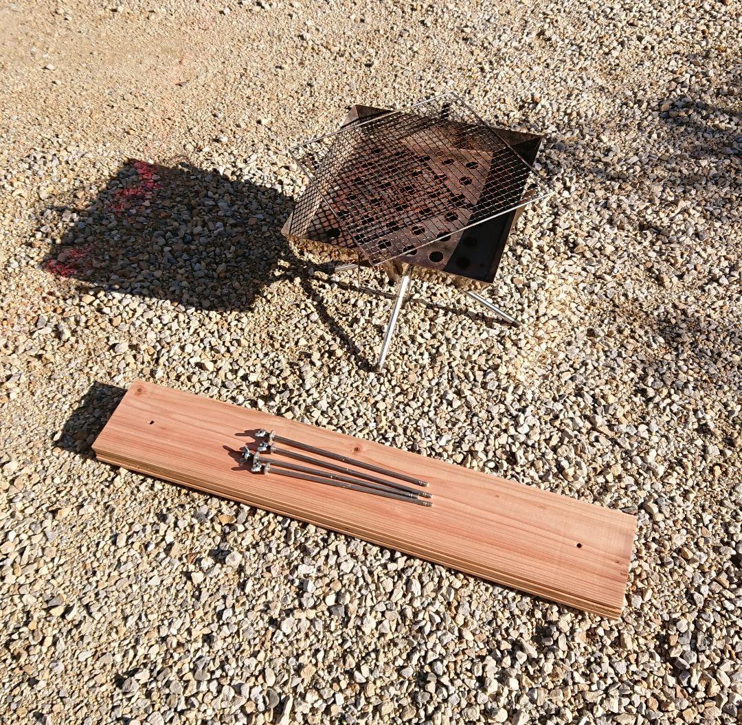 BBQ 囲炉裏テーブル 90×90cm 【組立簡単、軽量収納コンパクト】