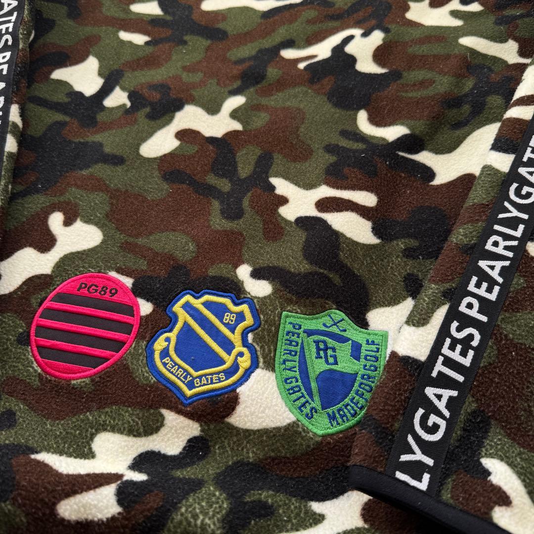 パーリーゲイツ　フリース　ジャケット　迷彩　カモフラ　サイドロゴ　M〜L相当　4
