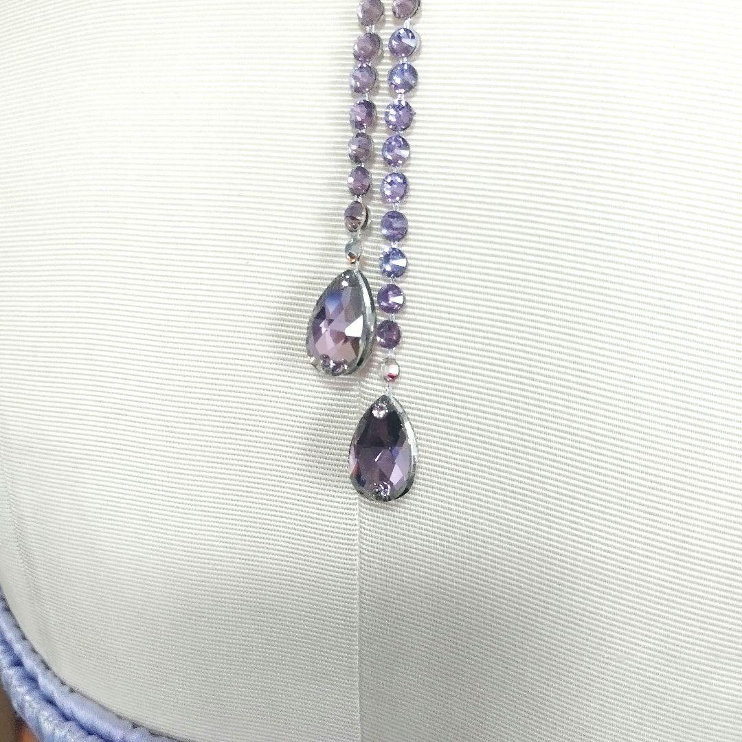 ビアンカ様ライラックのネックレス　イヤリング　髪飾り　バックチャーム　社交ダンス