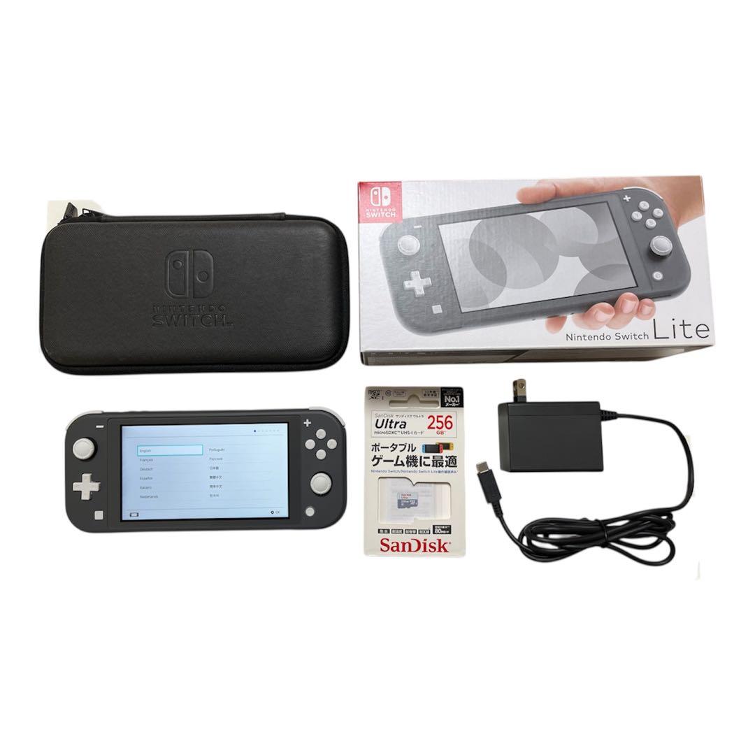 Nintendo Switch Lite グレー 、SDカード（256GB）など