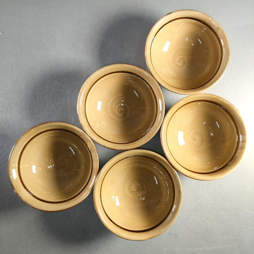 A1381-3/美濃焼/水野裕巳/魯山人写し三島風茶碗5客/共箱/茶器/懐石道具