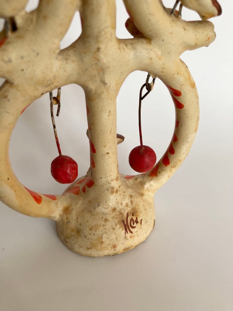 メキシコ民藝 生命の樹 ツリーオブライフ 燭台 オレンジ