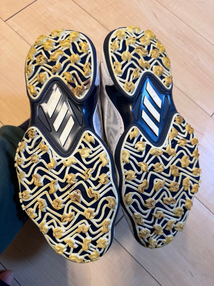 【美品】adidasコードカオス 25 ボア　ゴルフシューズ ホワイト/ネイビー