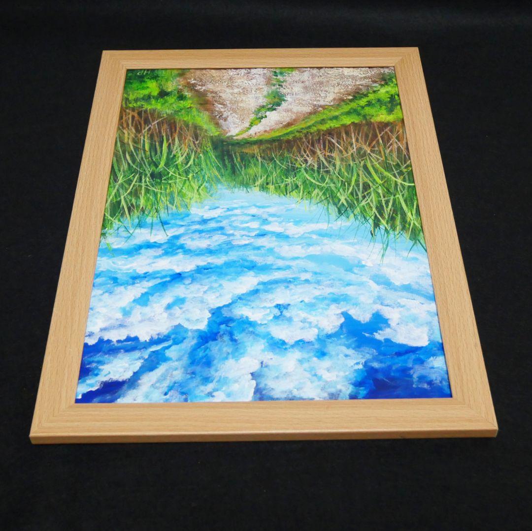 油絵 絵画【サトウキビ畑の空】