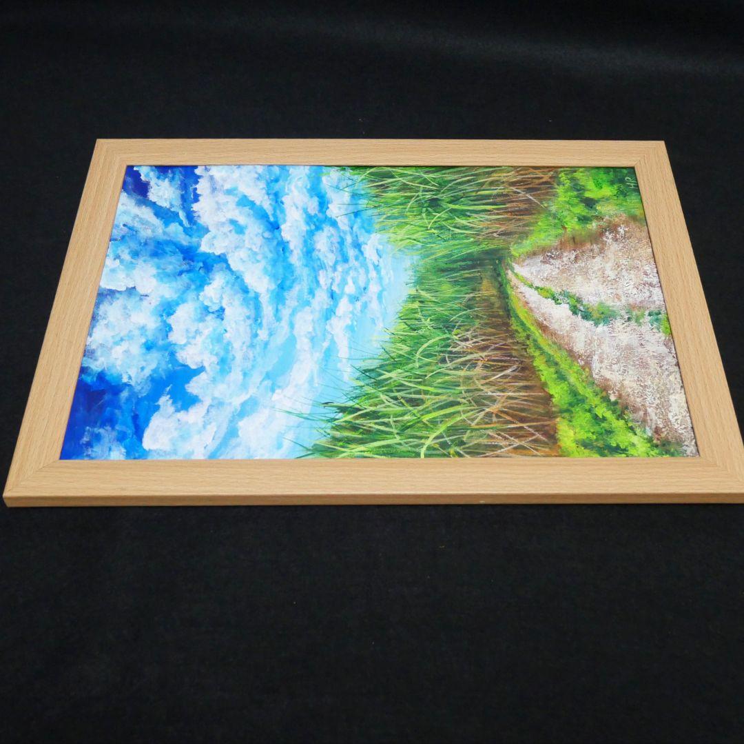 油絵 絵画【サトウキビ畑の空】