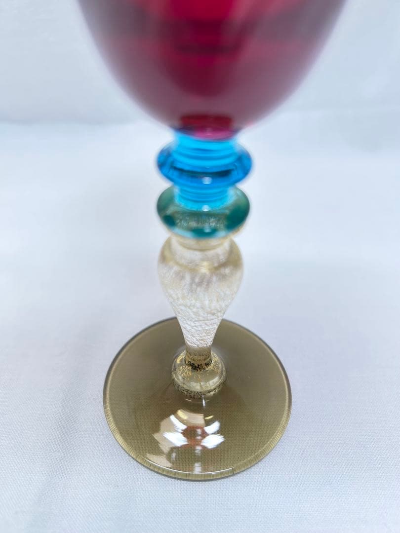 ベネチアングラス装飾グラス　レッドNason&Moretti製 未使用品