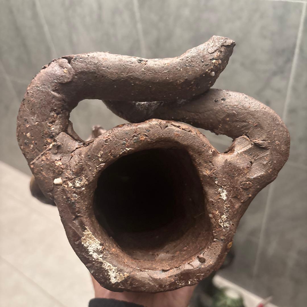 常滑焼作家さんによる表情が何とも素敵な一服してリラックスするカッパ