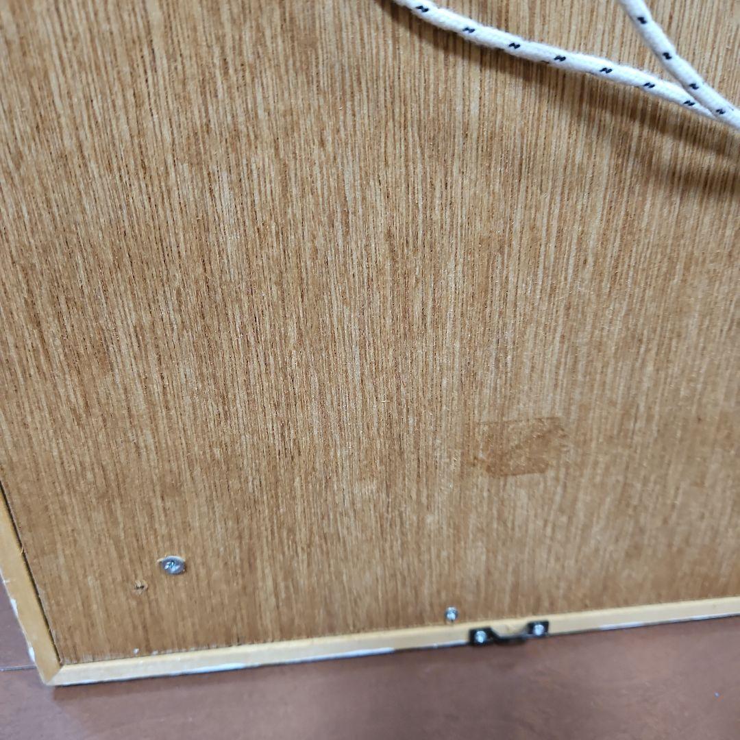 加藤將信　「クラゲが押し寄せた日」　抽象油彩画　手作り、白のフレーム１０号