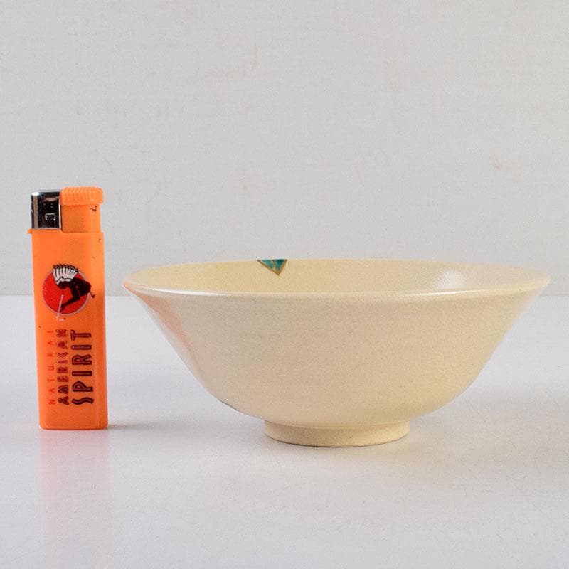 茶道具　京焼　宮川一三造　色絵　おもだか（沢瀉）茶碗　共箱　C　9269