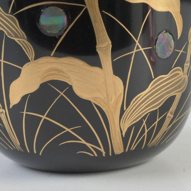 茶道具　奥津一心斎作　螺鈿装飾　蛍蒔絵　棗　共箱　V　9885