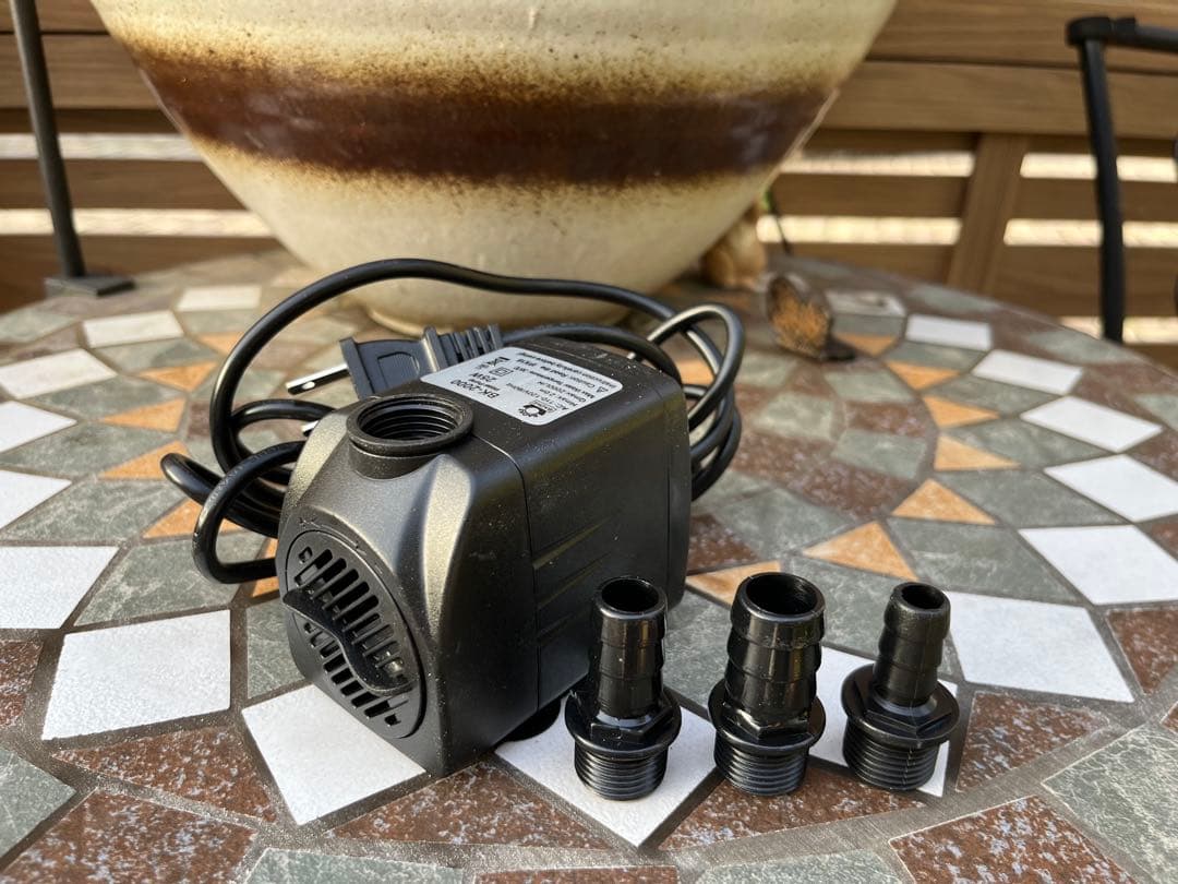 25W水中ポンプ濾過材2段付き　水槽池用フィルター外部式濾過器装置オーバーフロー