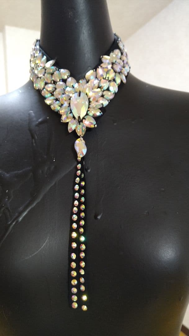 黒☆ハンドメイドのチョーカー＆バックチャーム