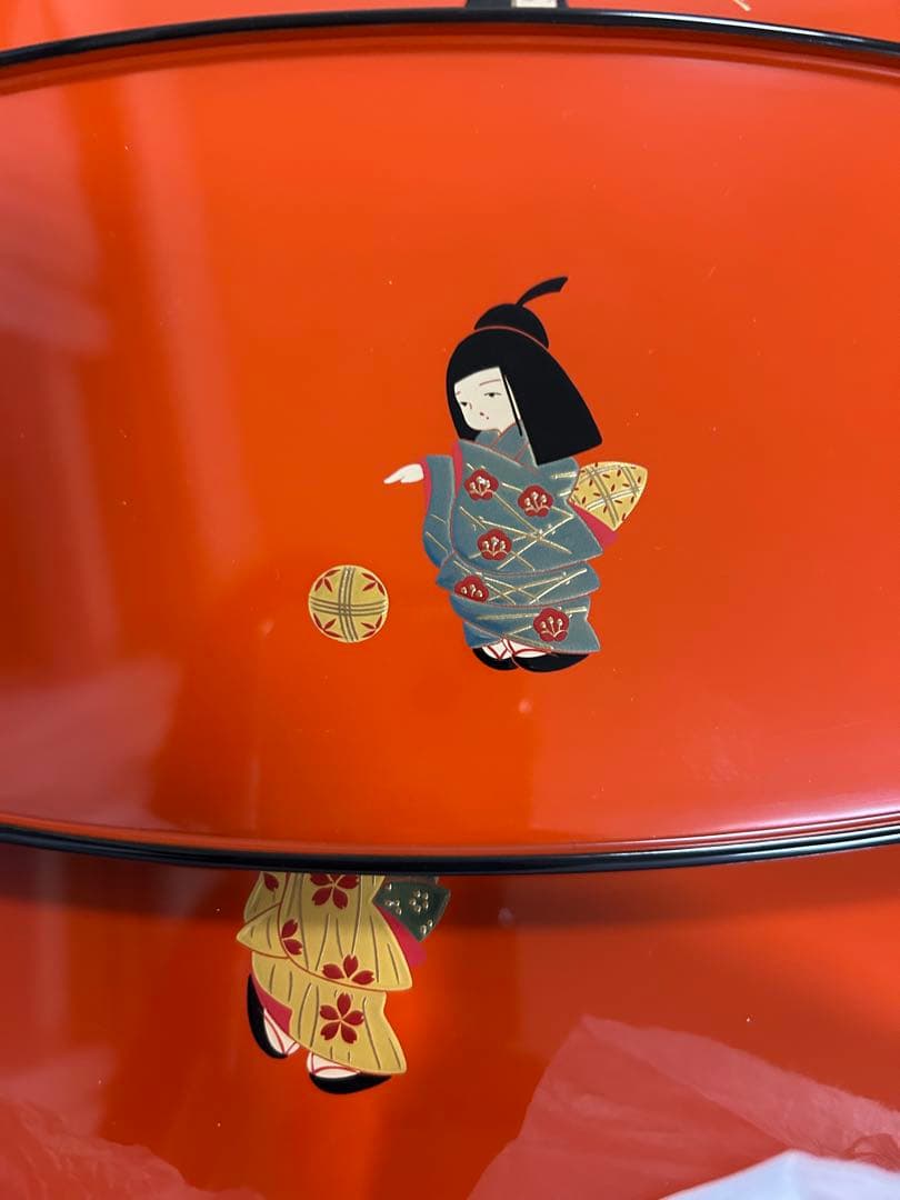 輪島塗　輪島漆器　大雅堂　摂田照彦　兼用皿　童蒔絵　５枚　高級漆器　未使用希少品