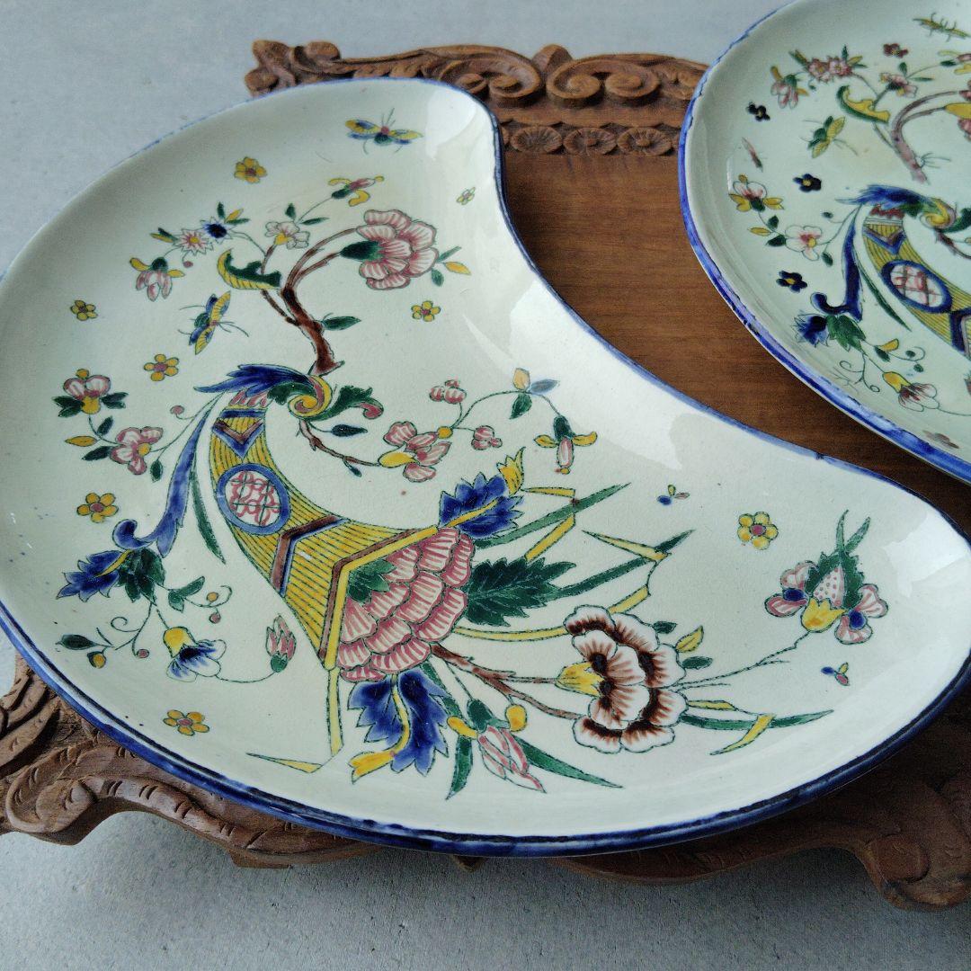 GIEN ジアン シノワズリプレート2枚セット　 フランスアンティーク