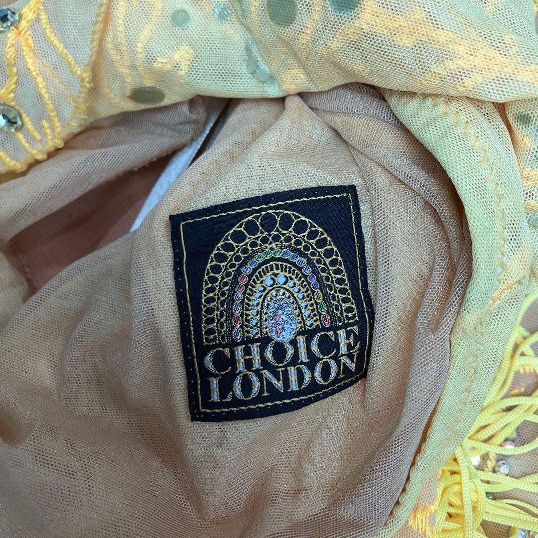 2.3 Choice London 社交ダンス ラテンドレス 黄色 フリンジ