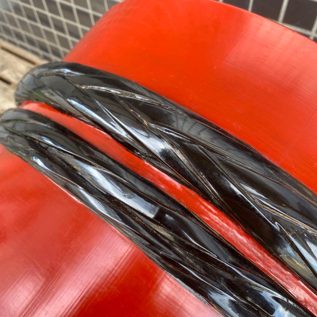 時代物 漆塗り飯台 専用ブリキ箱 稀少 骨董品 古道具 古民家 蓋付き