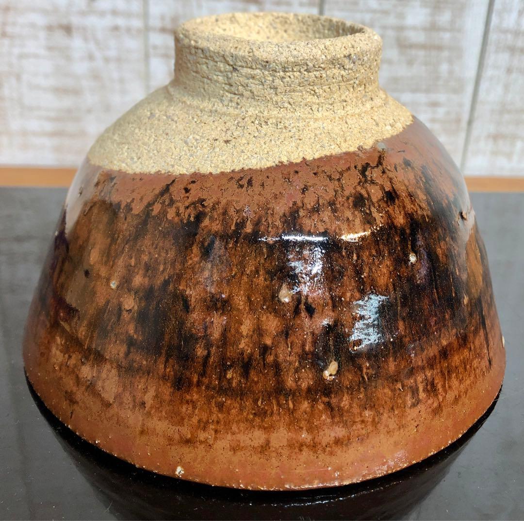 〈未使用〉茶色のツヤが美しい　明日香焼　脇田宗孝造　奈良　茶道具 茶道 茶碗