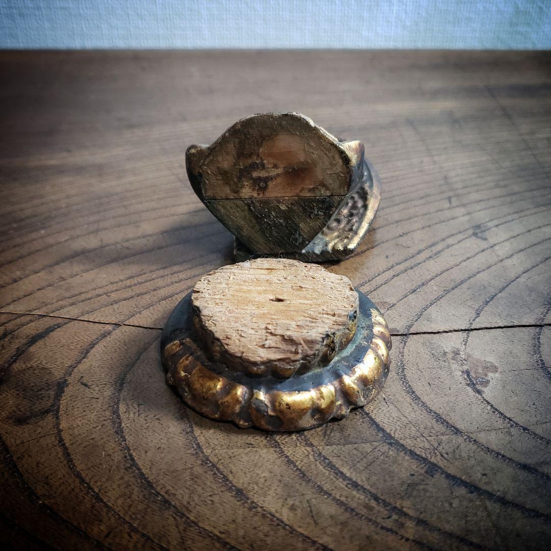 木彫 阿弥陀如来 坐像 台座　光背 小型 時代物 骨董 仏像　訳あり