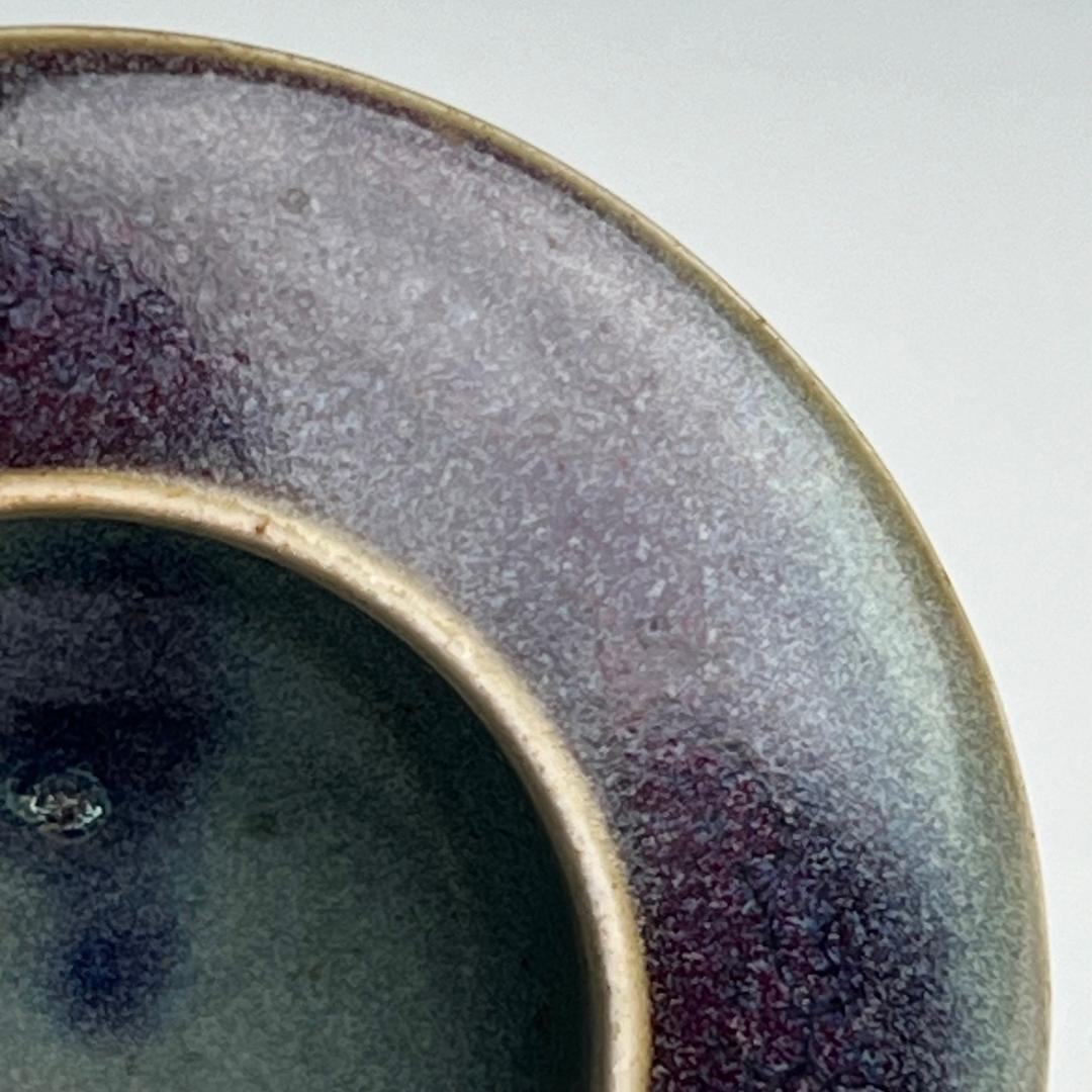 鈞窯天藍釉紫斑高足盃台 唐物 中国古玩 中国美術 A926