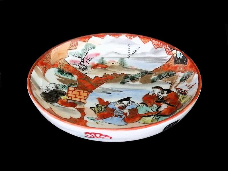 九谷焼　恵比寿大黒の図　橋田画　豆皿　手塩皿　２枚 　C502AS-fbra