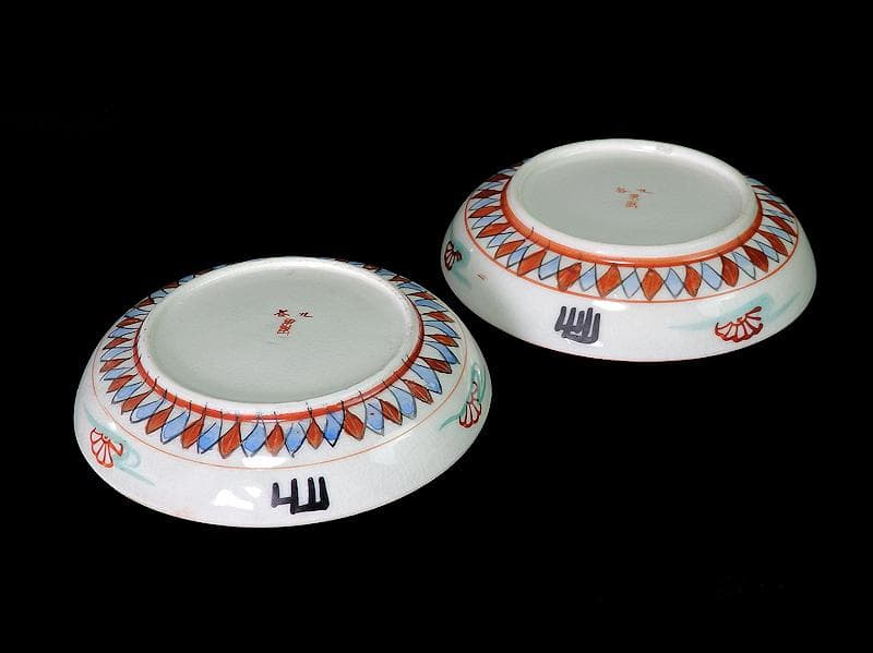 九谷焼　恵比寿大黒の図　橋田画　豆皿　手塩皿　２枚 　C502AS-fbra