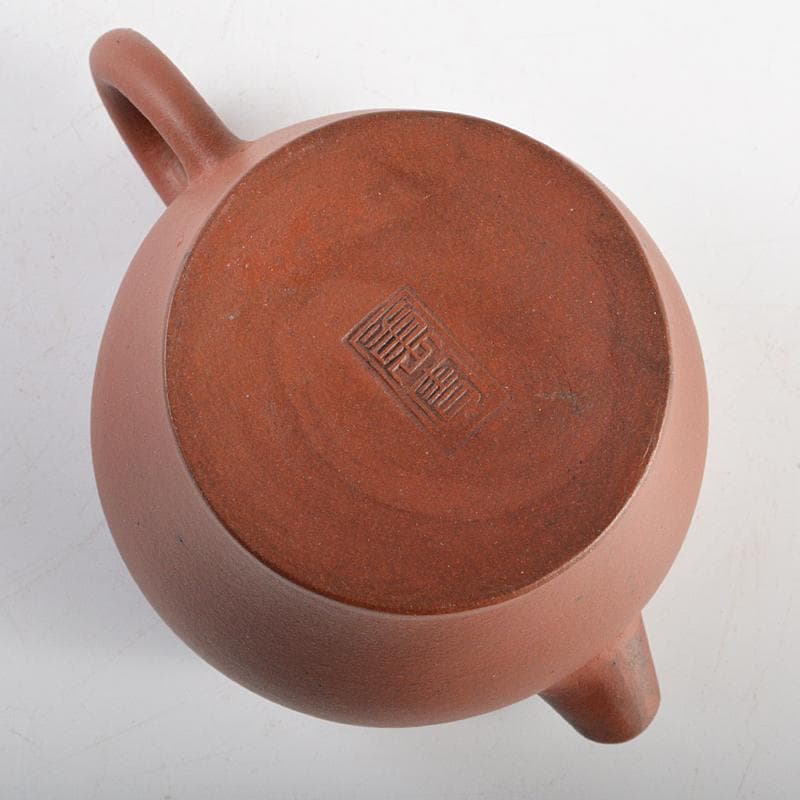 Aooa中国　紫砂　朱泥　急須　茶壷　在銘　仕覆・時代箱付　Y　R5938