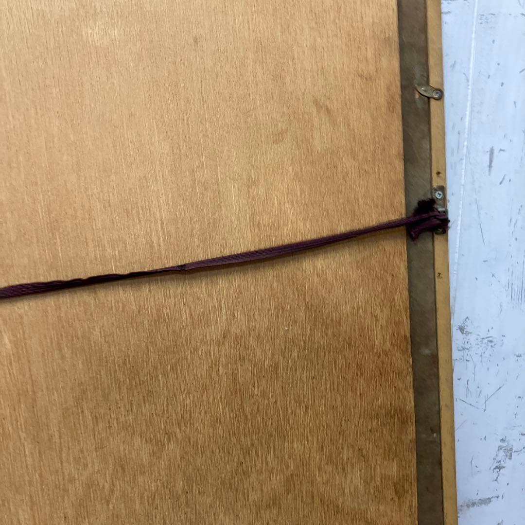 昭和レトロ 商店街街並み 風景画 油絵 油彩画 絵画 額装 木製 額縁 繁華街