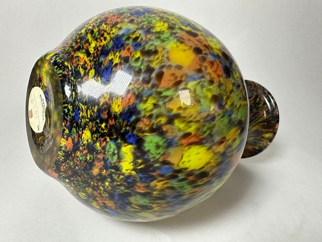 花瓶 レトロガラス ヴィンテージ ガラス フラワーベース 壺 アンティー