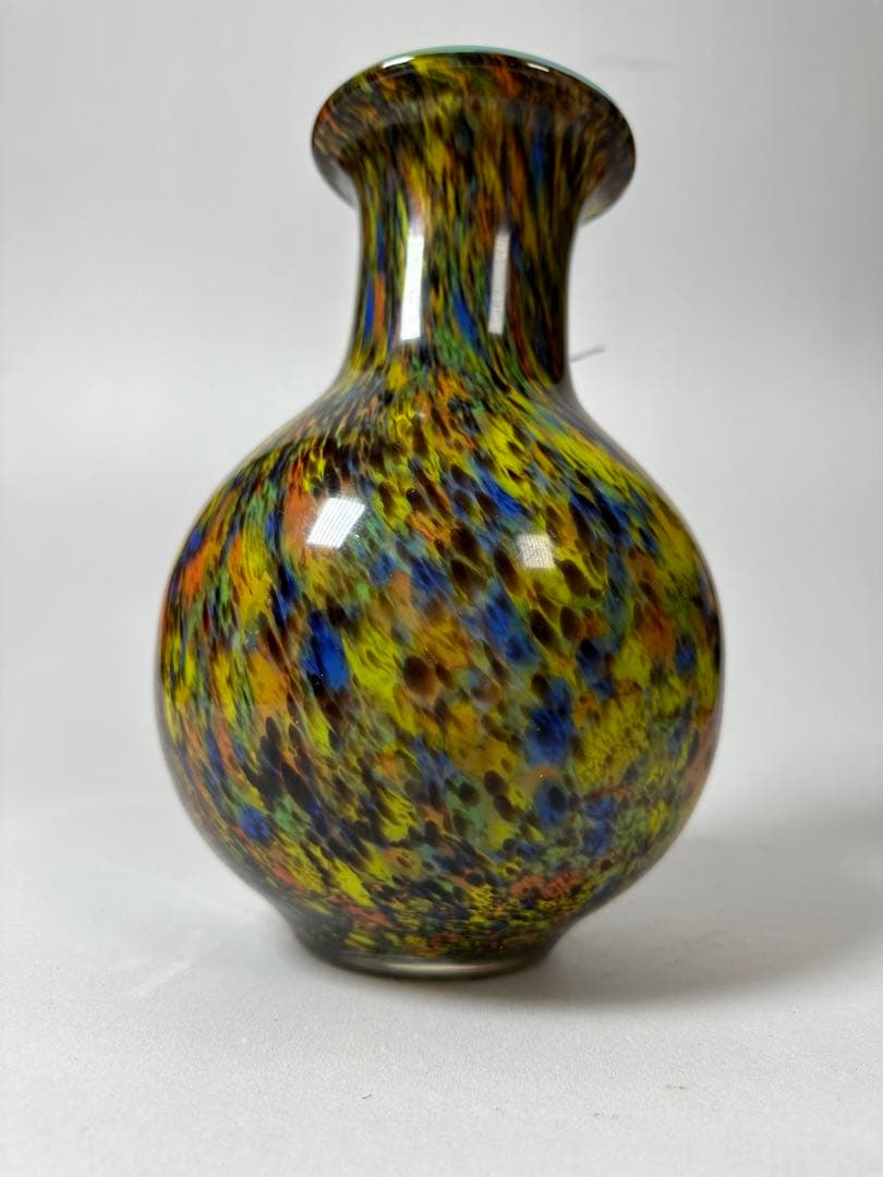 花瓶 レトロガラス ヴィンテージ ガラス フラワーベース 壺 アンティー