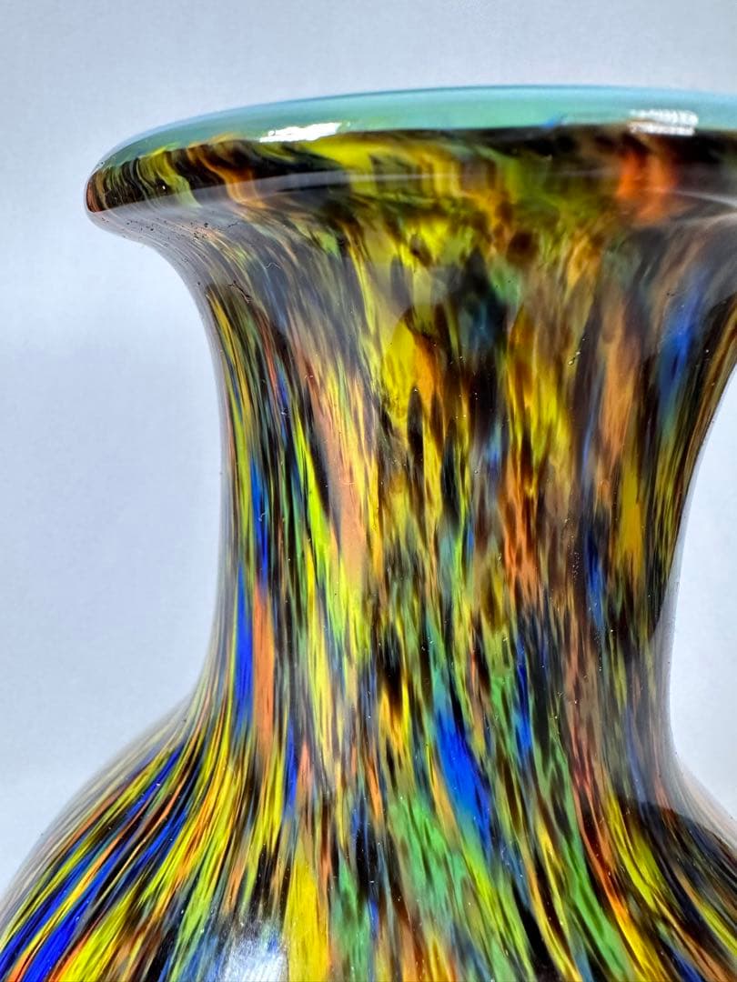 花瓶 レトロガラス ヴィンテージ ガラス フラワーベース 壺 アンティー