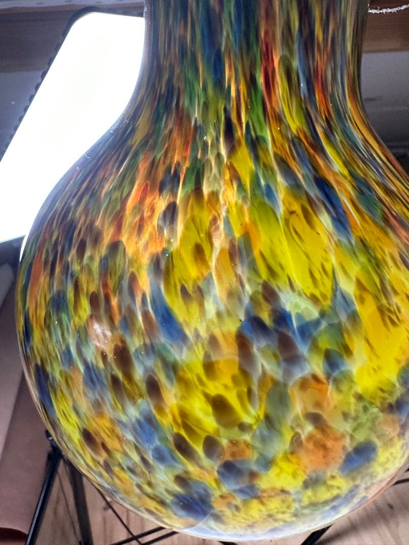 花瓶 レトロガラス ヴィンテージ ガラス フラワーベース 壺 アンティー