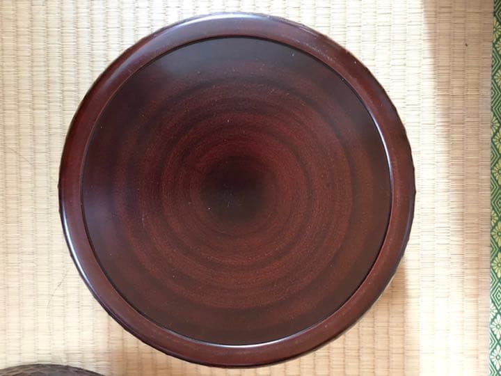 昭和戦前　天然木小物入れ２点　木彫り　花　立体網目模様　艶あり