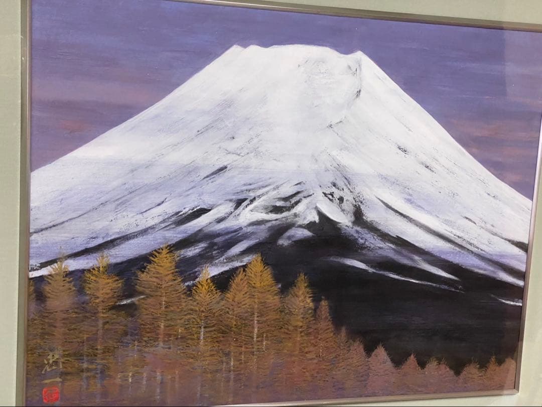 【今野忠一】　富士山 日本画　肉筆　12号大　山形県　額縁　額装　インテリア