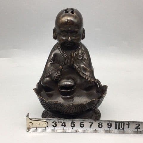 仏教美術 小坊主薫香炉 香道具 茶台置物 銅製品 装飾品 工芸品