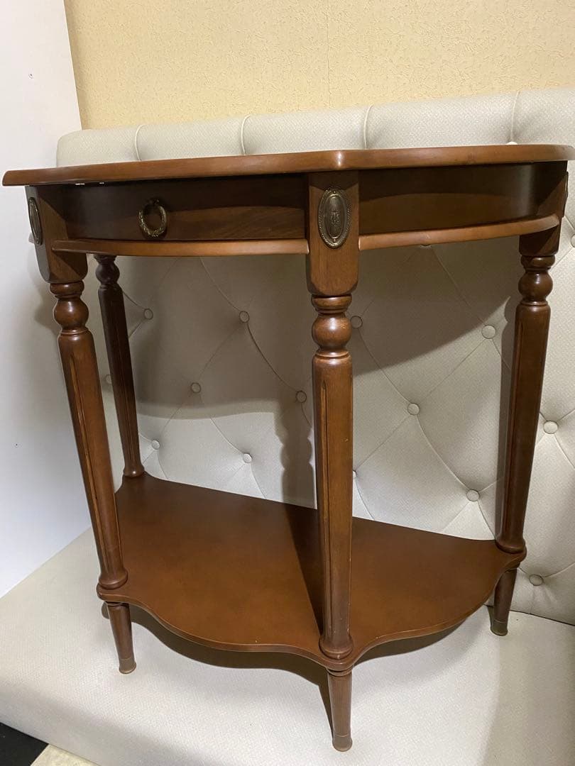 希少♦️花びら ハーフムーン コンソールテーブル♦️落ち着きある華やかなヴィンテージ