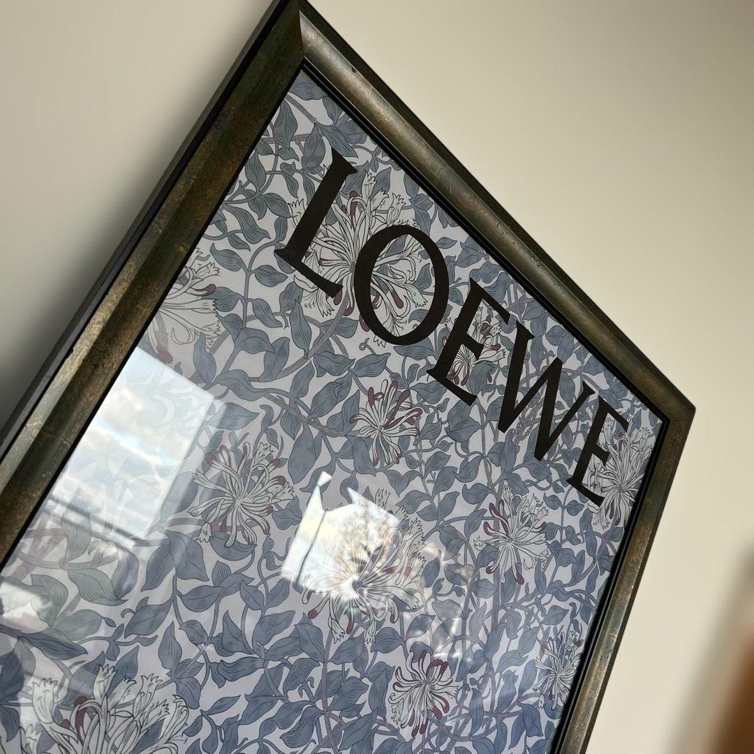 LOEWEロエベウィリアムモリスポスターフレーム 花柄 ダークグリーン