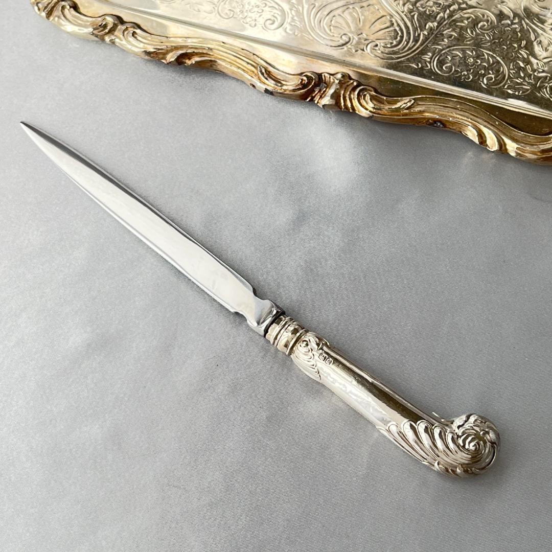 【Alfred Biggin & Son】 【純銀ハンドル】ロココのレターナイフ