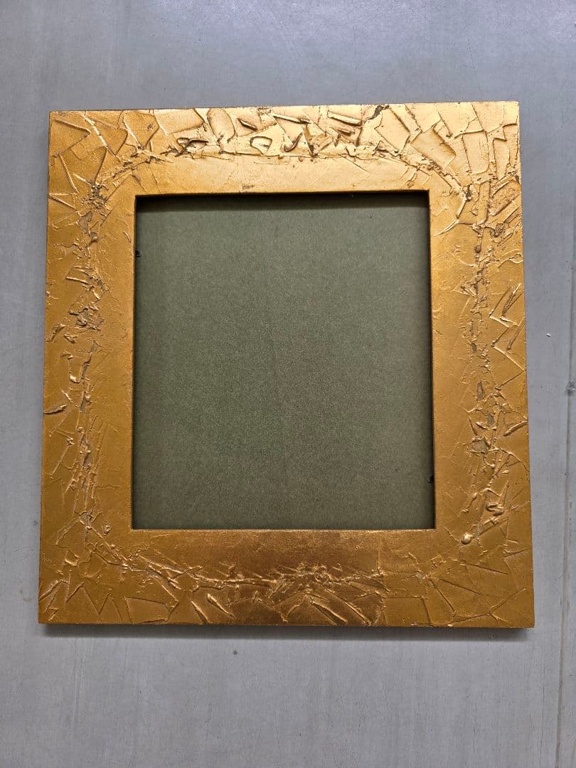 井原智義　油絵　[山里] ゴールド色紙額