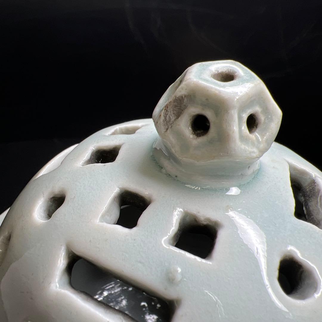 李朝白磁香炉　木箱付　高さ約16.5㎝　東Y7-0725⭐︎2F