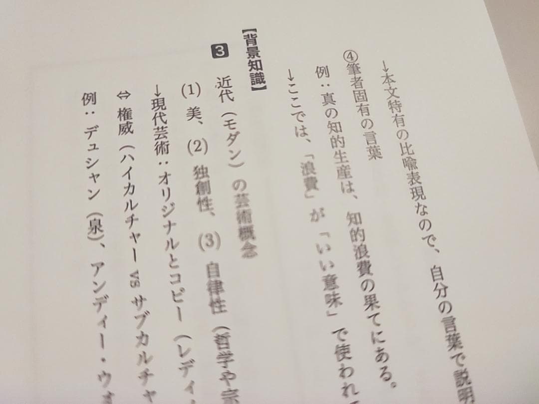 鉄緑会の24年高3現代文ハンドアウト現代文の要点フルセット　駿台　河合塾