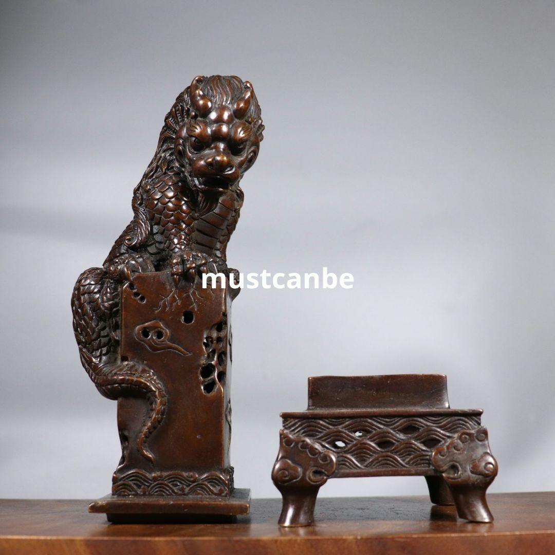 銅器 碧水獣香薫炉 香道具 書房 茶台客間 鎮宅辟邪 開運風水 招財 置物工芸品