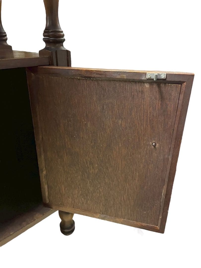 時をかける電話台　アンティーク 木製飾り棚