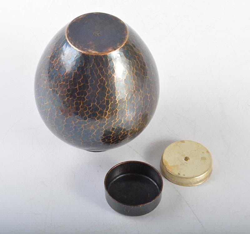 煎茶道具　鎚起銅器　玉川堂造　茶壷　茶心壷　共箱　M　R4774