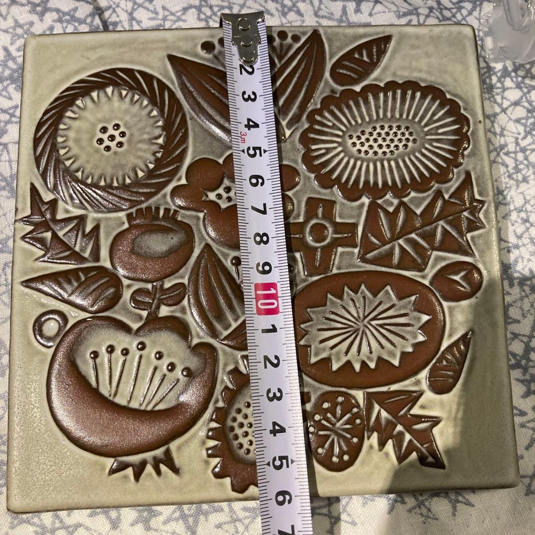 バーズワーズ　陶版　陶版　flowers 花柄浮き彫り陶器置物 インテリア