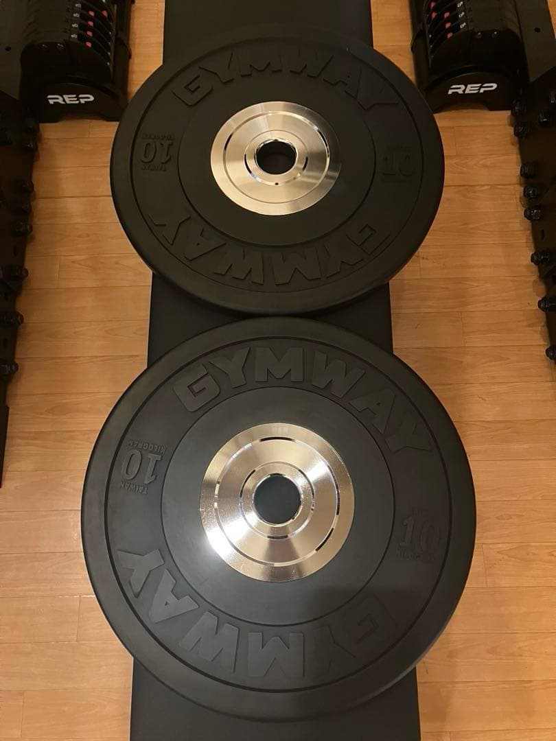 GYMWAY ジムウェイ 10㎏×2枚セット 薄型トレーニングバンパープレート