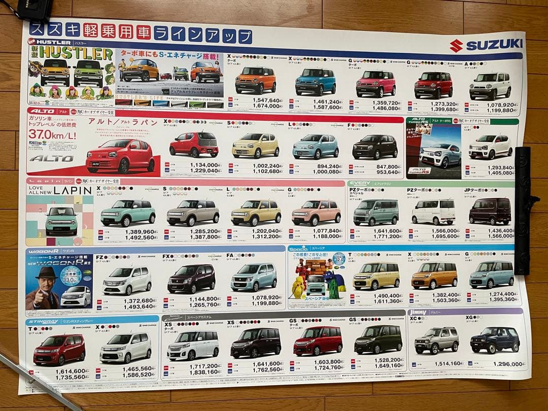 B1  ポスター　スズキ　軽自動車　ラインアップ　ワゴンR   アルト　ジムニー