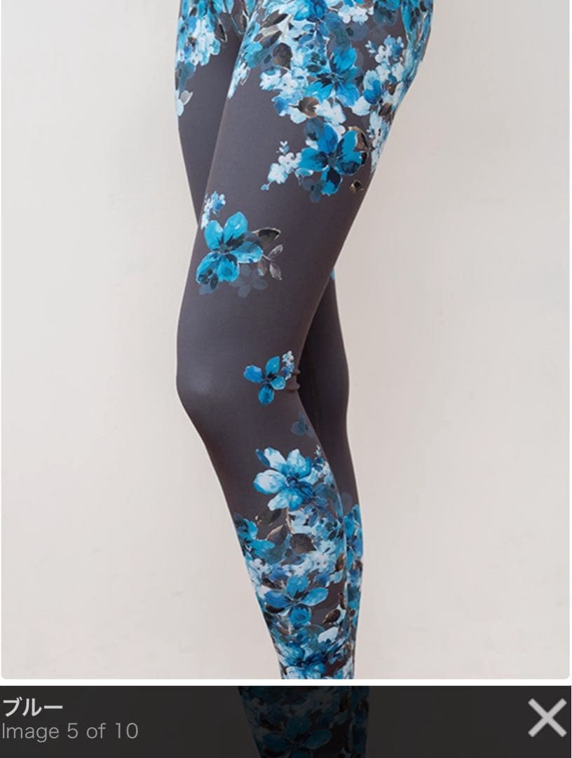 SUKALA フルオブフラワー パネルレギンス M ブルー