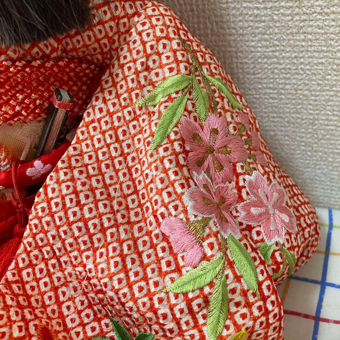 週末のみ大値下げ　お座り市松人形　東光作　着せ替え可能　縮緬和服　傷なし