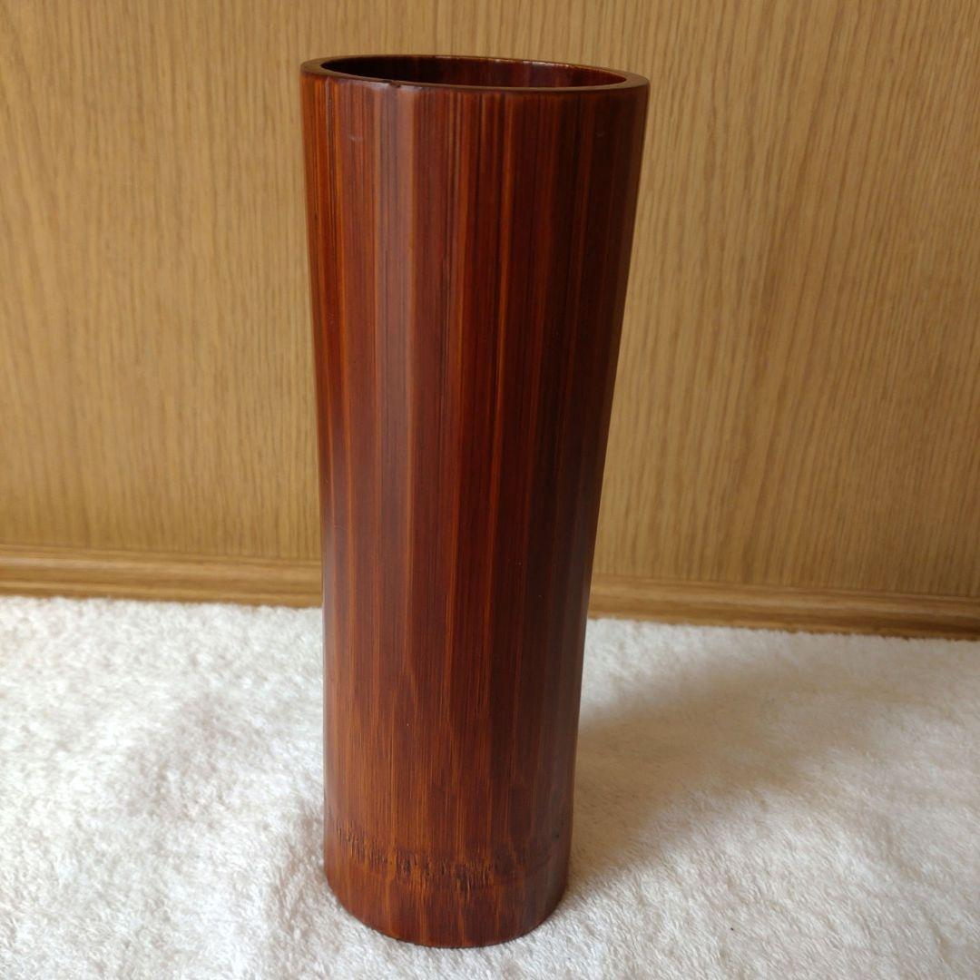 花入　唐物写　耳付籠花入　竹阿弥（森田新太郎）造　共箱　天然竹製