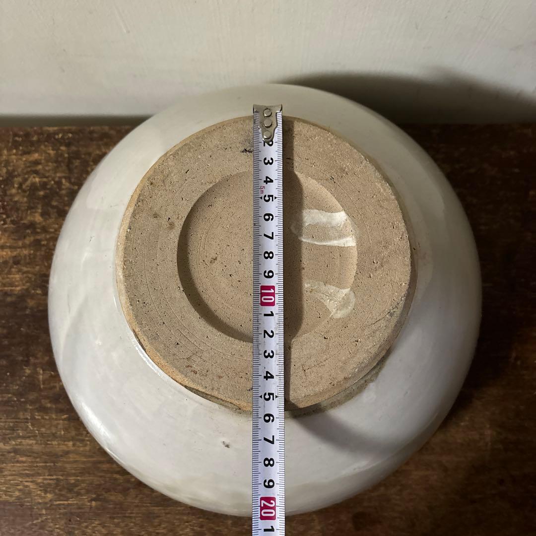 東北民窯　平清水焼　大鉢　白釉　花器　こね鉢　白磁　骨董　アンティーク　李朝